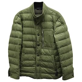 Tom Ford Quilted Down Jacket in Olive Polyester Green Olive green