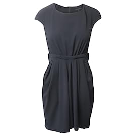 Maje-Maje Cap Sleeve Mini Dress in Black Polyester-Black