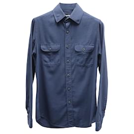 Tom Ford-Tom Ford Shirt with Pockets in Blue Cotton-Blue