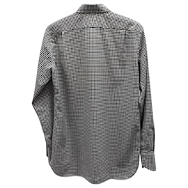 Tom Ford-Tom Ford Check Button Up Shirt in Grey Cotton-Grey