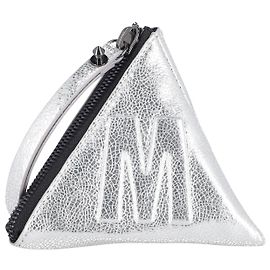Alexander McQueen Pyramid Wristlet Bag in Silver Leather  Silvery