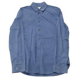 Maison Martin Margiela Hemd in normaler Passform aus taubenblauer Baumwolle Blau