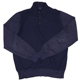 Lanvin Langarmhemd aus marineblauer Wolle Blau