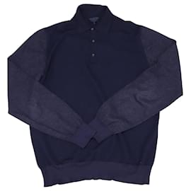 Lanvin-Lanvin Langarmhemd aus marineblauer Wolle-Blau