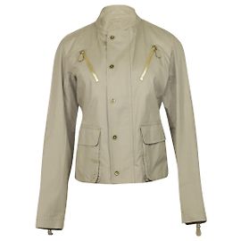 Bottega Veneta Chaqueta con cuello mandarín en algodón beige Castaño Beige