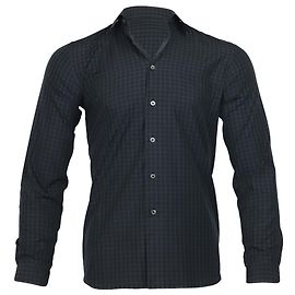 Camisa de algodón azul con botones a cuadros de Prada Azul