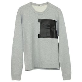 Sudadera Valentino Leather Pocket en neopreno gris Gris