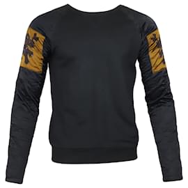Dries Van Noten Armpatch-Sweatshirt aus schwarzer Baumwolle Schwarz