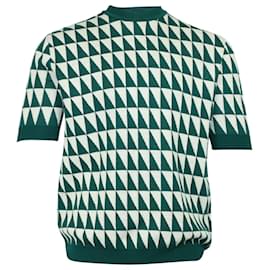 Raf Simons Kurzarmpullover aus grüner Wolle Andere