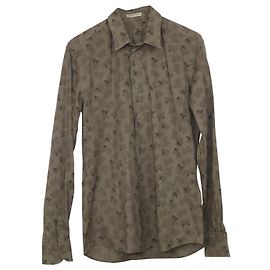 Bottega Veneta Camicia Stampa Farfalle in Cotone Marrone Marrone