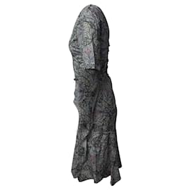 Isabel Marant-Isabel Marant Vestido Arodie Paisley Estampado em Viscose Cinza-Cinza