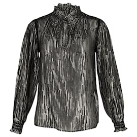 Ba&Sh-Ba&sh Sequinned Shirt in Black Viscose-Black