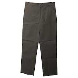 Prada-Pantalon habillé Prada à jambe droite en coton marron-Marron