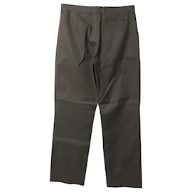 Prada-Prada Straight-Leg Smart Pants in Brown Cotton-Brown