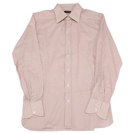 Tom Ford Gingham Button-down-Hemd aus rosa Baumwolle Pink