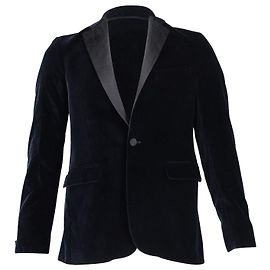 Acne Studios Einreihiger Blazer aus marineblauem Samt Blau Marineblau