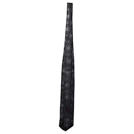 Ermenegildo Zegna-Ermenegildo Zegna Printed Necktie in Grey Silk-Grey