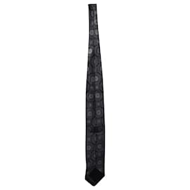 Ermenegildo Zegna-Ermenegildo Zegna Printed Necktie in Grey Silk-Grey