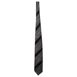Balmain-Balmain Striped Necktie in Multicolor Silk-Other,Python print