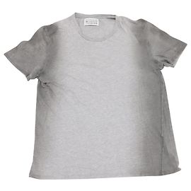 Camiseta de cuello redondo de manga corta en algodón gris de Maison Martin Margiela Gris