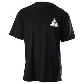 Palm Angels Triangle Logo Print T-Shirt aus schwarzer Baumwolle Schwarz