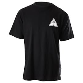 Palm Angels-Palm Angels Triangle Logo Print T-shirt in Black Cotton-Black