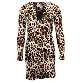 Diane Von Furstenberg-Diane Von Furstenberg Leopard Print Dress in Brown Silk-Brown