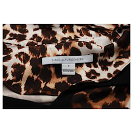 Diane Von Furstenberg-Diane Von Furstenberg Leopard Print Dress in Brown Silk-Brown