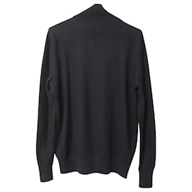 Burberry-Burberry Half Zip Sweater in Black Wool-Black