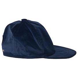Lanvin-Lanvin Classic Velvet Baseball Cap in Navy Blue Cotton -Navy blue