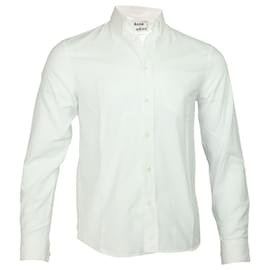 Acne-Acne Studios Button Down Shirt in White Cotton-White