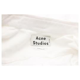 Acne-Acne Studios Camisa abotonada de algodón blanco-Blanco