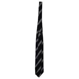 Ermenegildo Zegna-Ermenegildo Zegna Striped Necktie in Navy Blue Silk-Blue,Navy blue