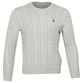 Polo Ralph Lauren-Polo Ralph Lauren Cable-Knit Sweater in Grey Cotton-Grey