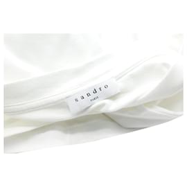 Sandro-Sandro Hero T-Shirt mit Rundhalsausschnitt aus weißer Baumwolle-Weiß