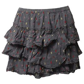 Minifalda de algodón gris con volantes deshilachados a capas de Zadig & Voltaire Gris