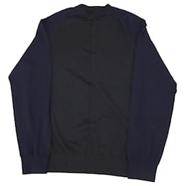 Givenchy-Givenchy Sweater with Blue Sleeves in Black Wool-Black
