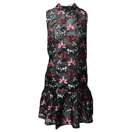 Erdem-Vestido Erdem Bainha com babados e bordado floral em poliéster preto-Outro