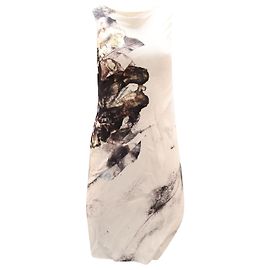 Helmut Lang Robe drapée à imprimé Carrion en viscose blanche Blanc