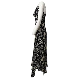 Polo Ralph Lauren-Polo di Ralph Lauren Maxi abito da giorno con stampa floreale con spalline sottili in seta di gelso nera-Altro