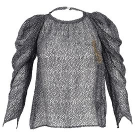 Blusa transparente de bolinhas Ba&sh Cadia em seda preta Preto