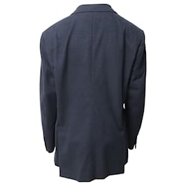 Loro Piana-Loro Piana Buttoned Blazer Jacket in Blue Cotton-Blue