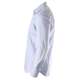 Prada-Prada Printed Shirt in Light Blue Cotton-Blue,Light blue
