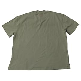 Fear of God-Essentials – Fear of God – Kurzärmliges T-Shirt mit Logobeflockung aus grüner Baumwolle-Grün,Olivgrün