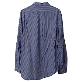 Ralph Lauren-Ralph Lauren Striped Long Sleeve Button Down Shirt in Blue Cotton -Blue