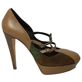 Philosophy Di Alberta Ferretti High Heeled Cage Pumps in Multicolor Leather Other Python print