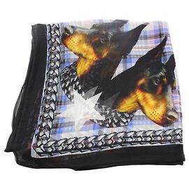 Echarpe de cachorro Doberman Givenchy em seda multicolorida Multicor