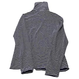 Maison Martin Margiela-Maison Martin Margiela Striped Tutrle Neck Long sleeves Shirt in Blue and White Cotton-Multiple colors