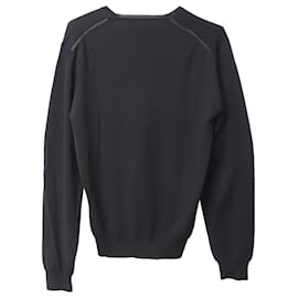 Yves Saint Laurent-Yves Saint Laurent V-Neck Knit Sweater in Black wool -Black