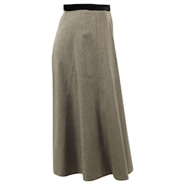 Joseph-Joseph A-line Skirt in Grey Virgin Wool-Grey